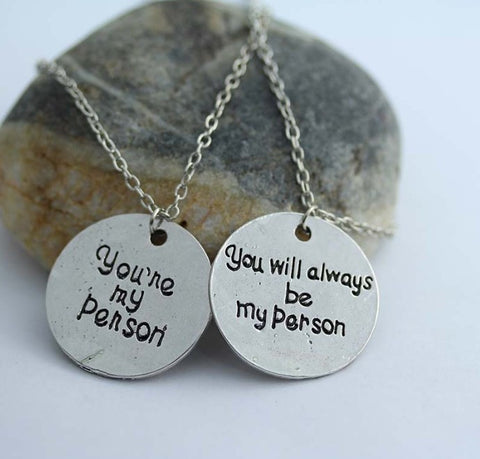 Quote Friendship Grey Anatomy Letter Necklace