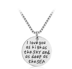 Charm Couples Pendant Necklace Quote